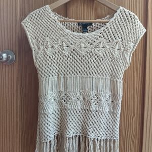 Macrame crochet top hippie boho bohemian fringe bottom 100% cotton